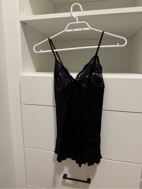 Shirley of Hollywood Black Lace Lingerie Top Small